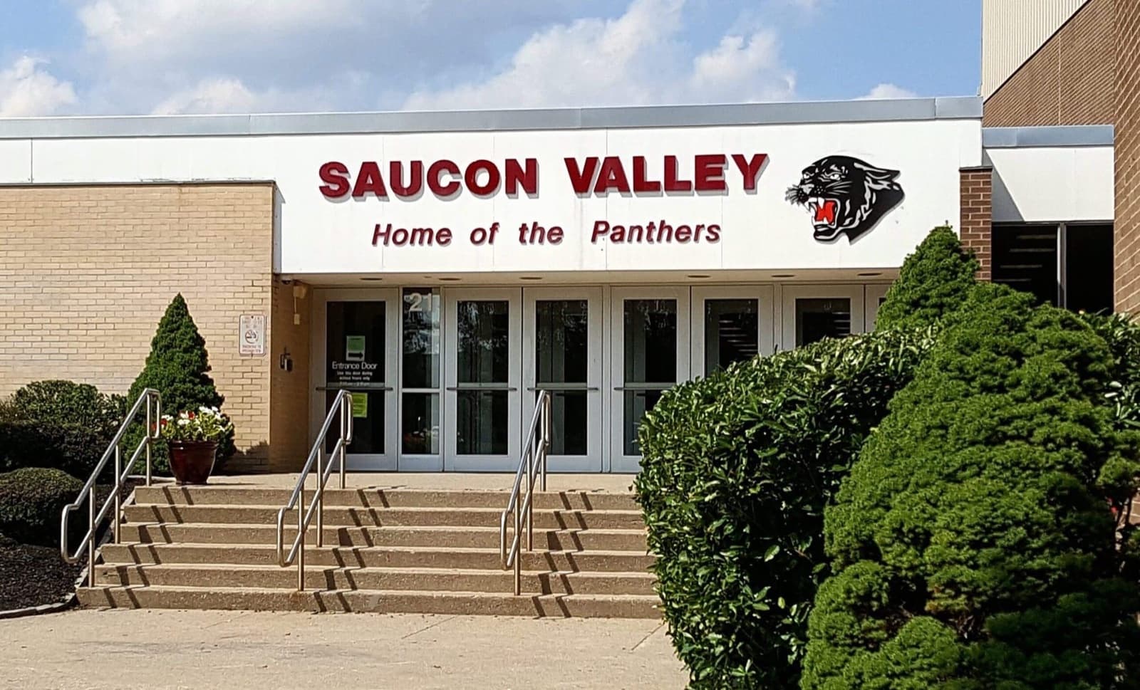 The Saucon Valley Panthers entrance in Hellertown, PA